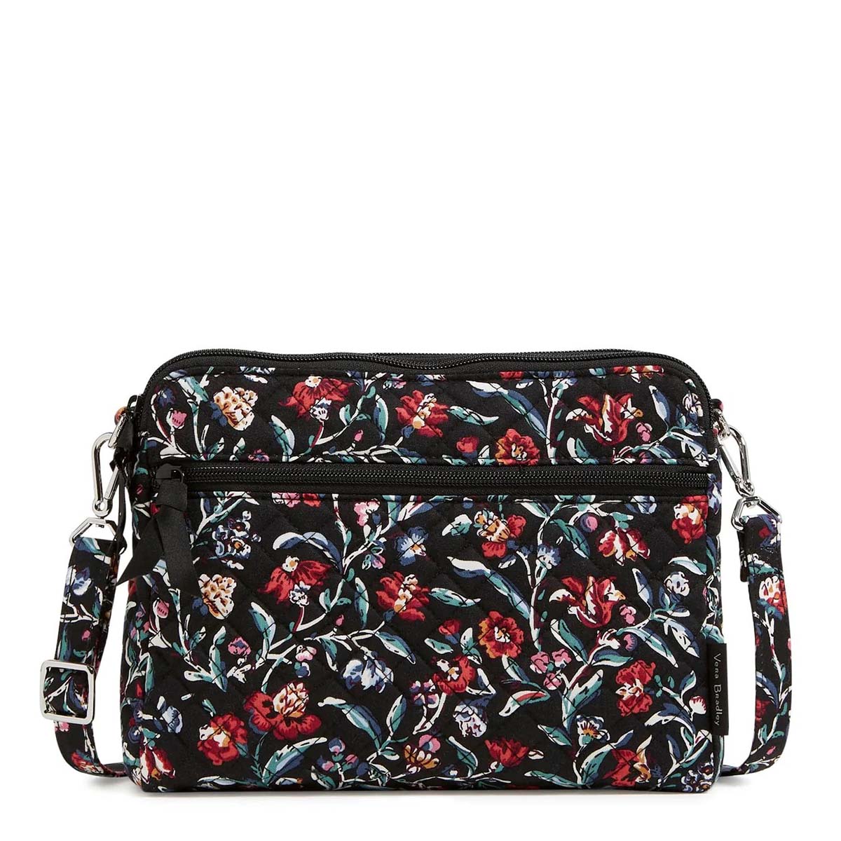 Vera Bradley Triple Compartment Crossbody-Perennials Noir -10.0