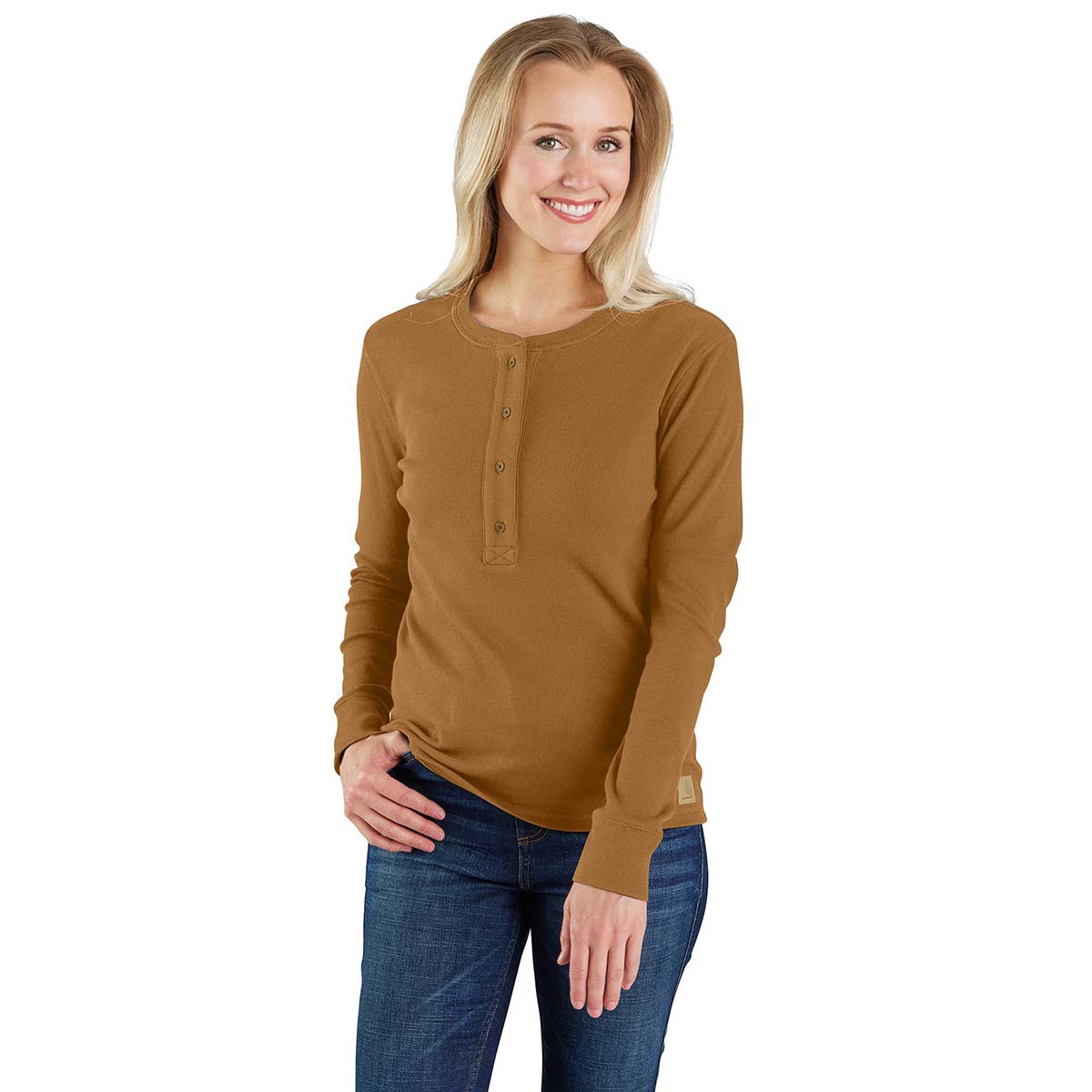 Carhartt Women s Tencel Fiber Series Relaxed Fit L S Ribbed Henley Shirt Vermont Gear Farm Way