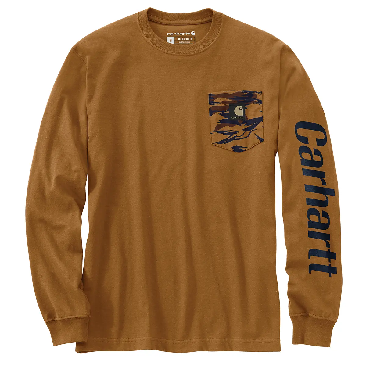 Carhartt Men's Relaxed Fit Heavyweight L/S Pocket Camo Graphic T-Shirt