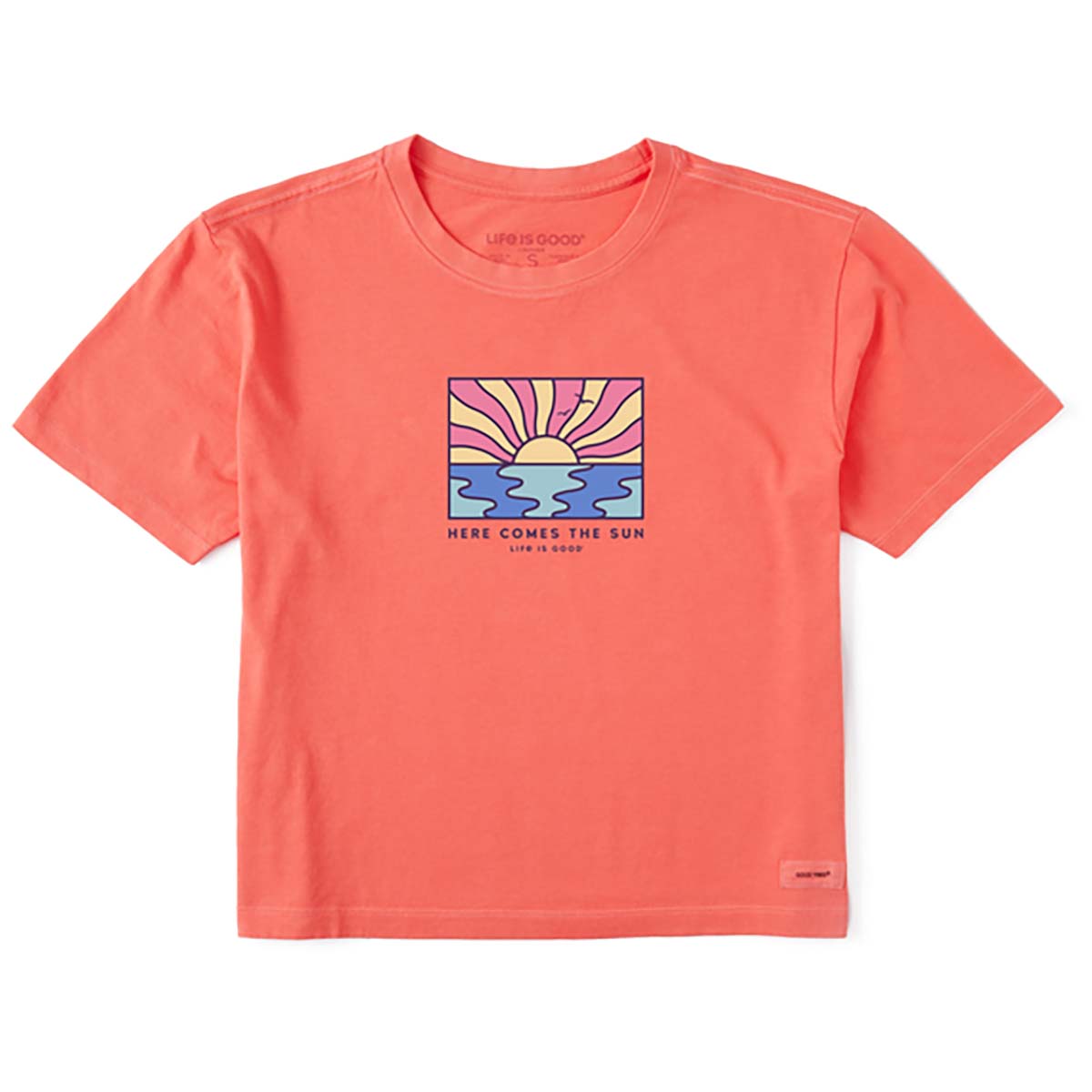 Life is Good Women's Sun and Water Here Comes the Sun Boxy Crusher Tee