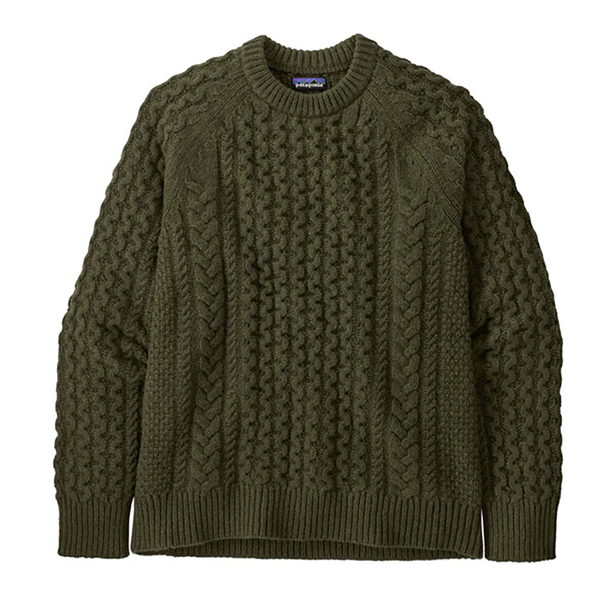 Patagonia Recycled Wool-Blend Cable-Knit Crewneck Sweater