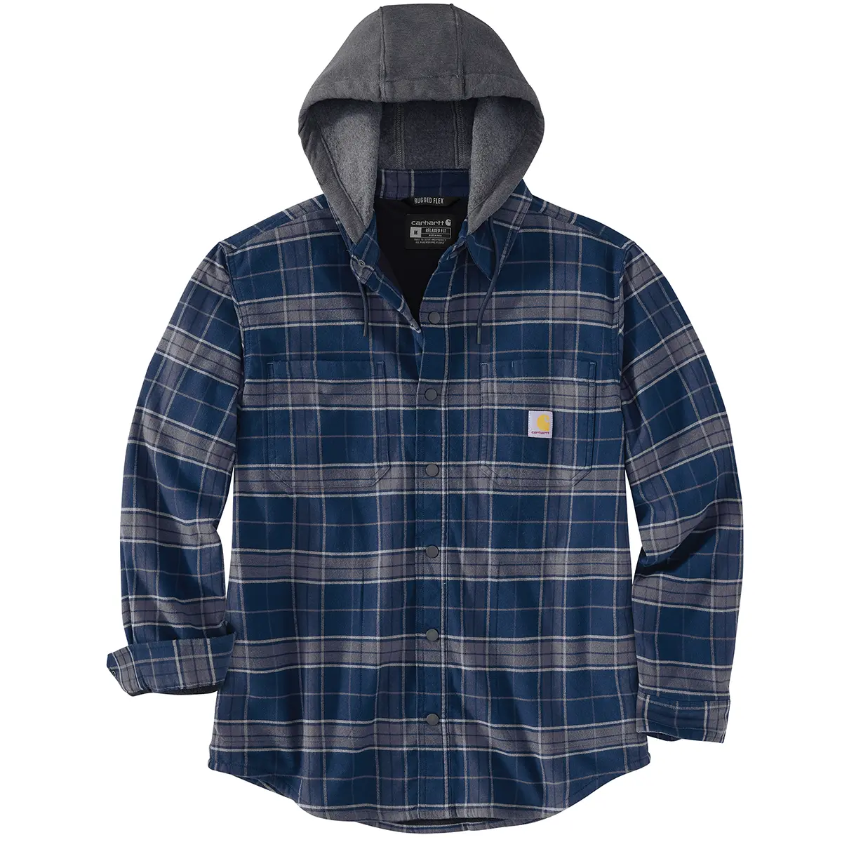 Carhartt Men's Rugged Flex&reg; Relaxed Fit Flannel Fleece-Lined Hooded Shirt Jac