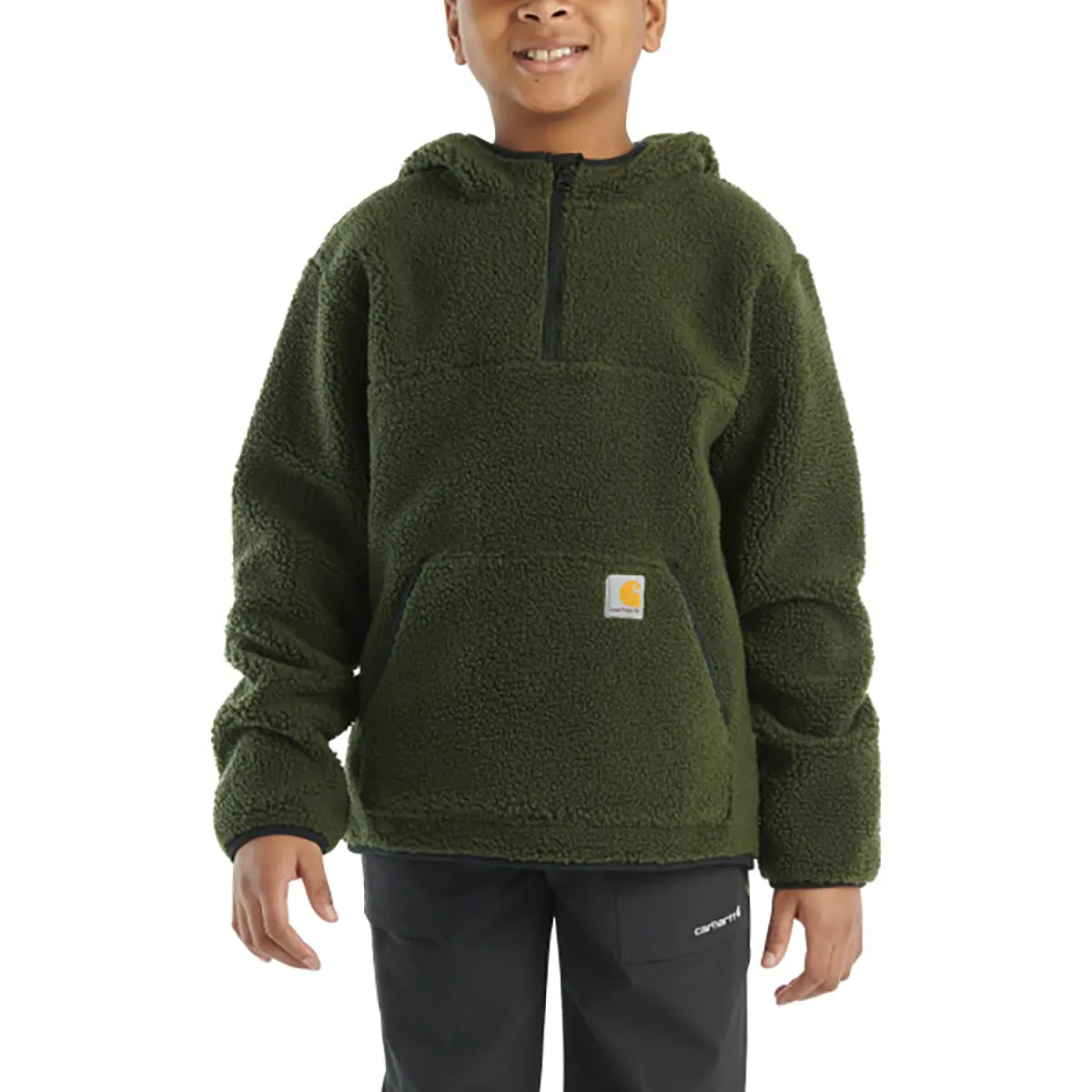 Carhartt Kids' Long Sleeve Fleece Hooded Half-Zip Sweatshirt