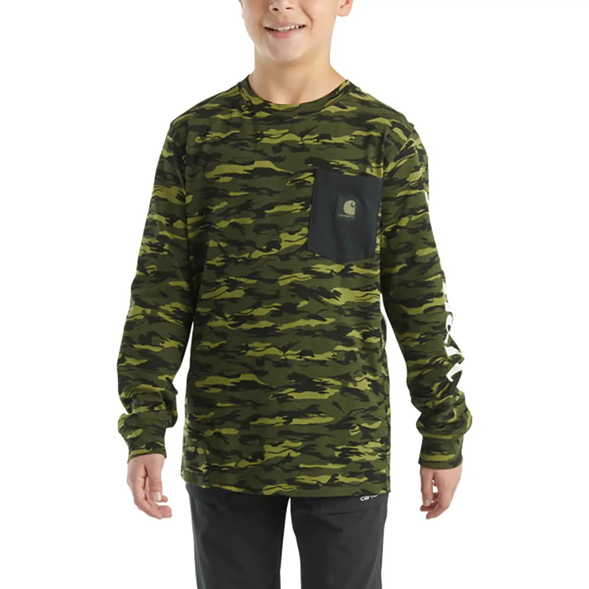 Carhartt boys' L/S Camo Pocket T-Shirt