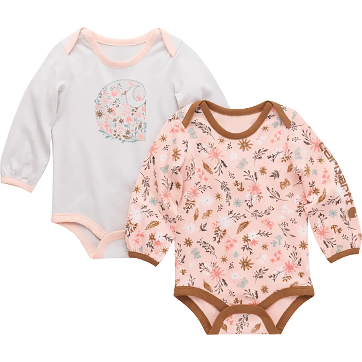 Carhartt Girls' 2-Piece L/S Floral Print Bodysuit Set