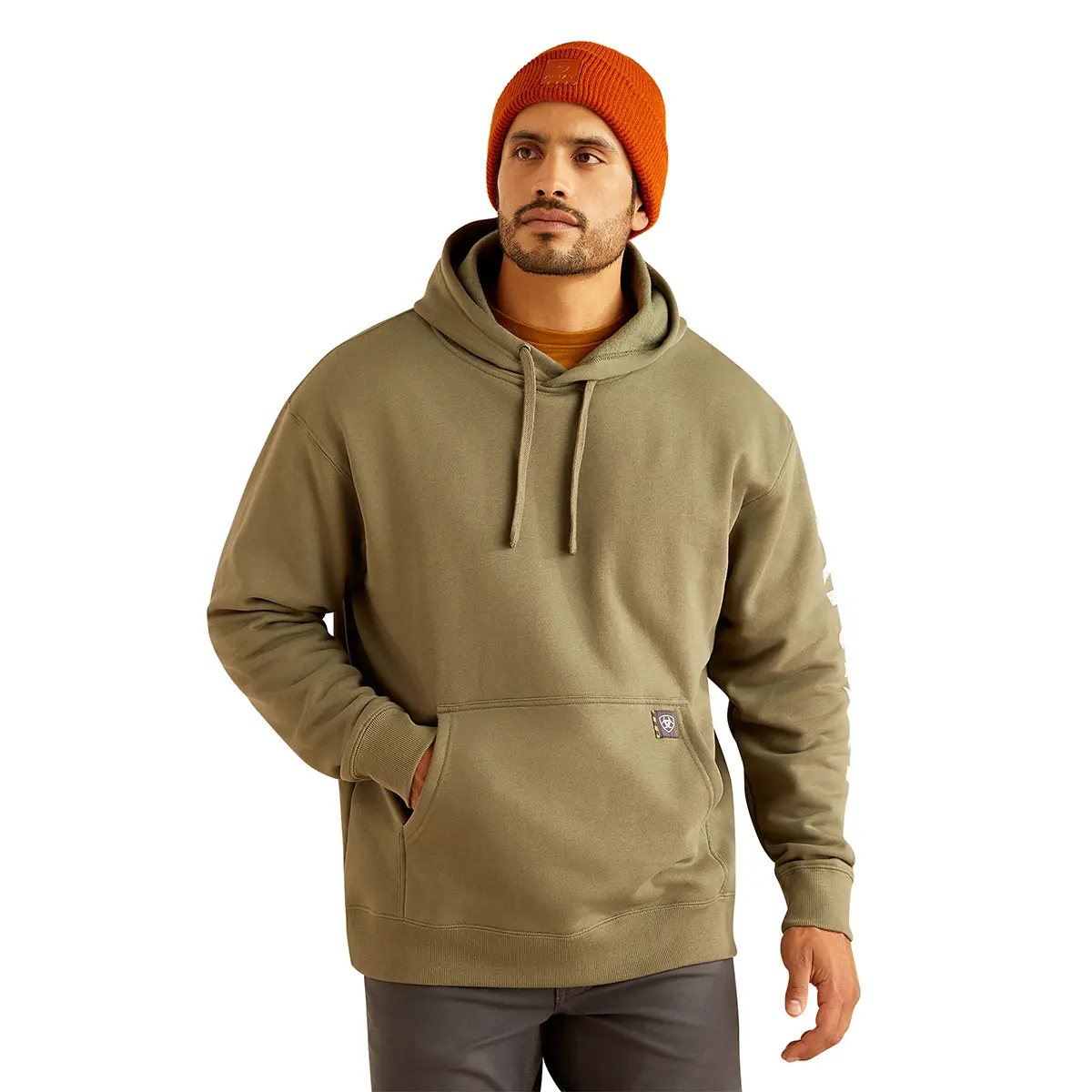 Men's Ariat Rebar Roughneck Pullover Hoodie - Deep Lichen