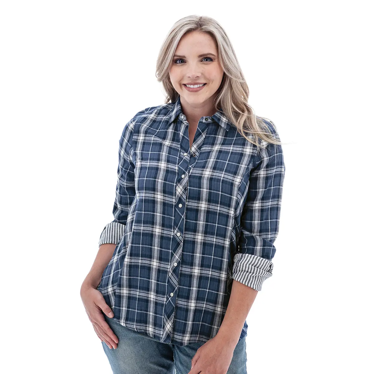 Old Ranch Women's Gracie Organic Snap Plaid Shirt